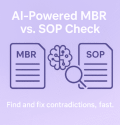 AI-powered check comparing Master Batch Records against SOPs